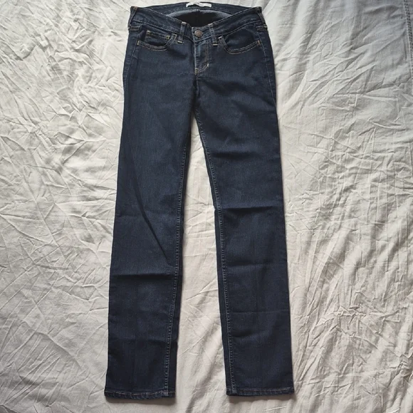 Hollister Women's Dark Blue Straight Leg Jeans 1R - Picture 6 of 12